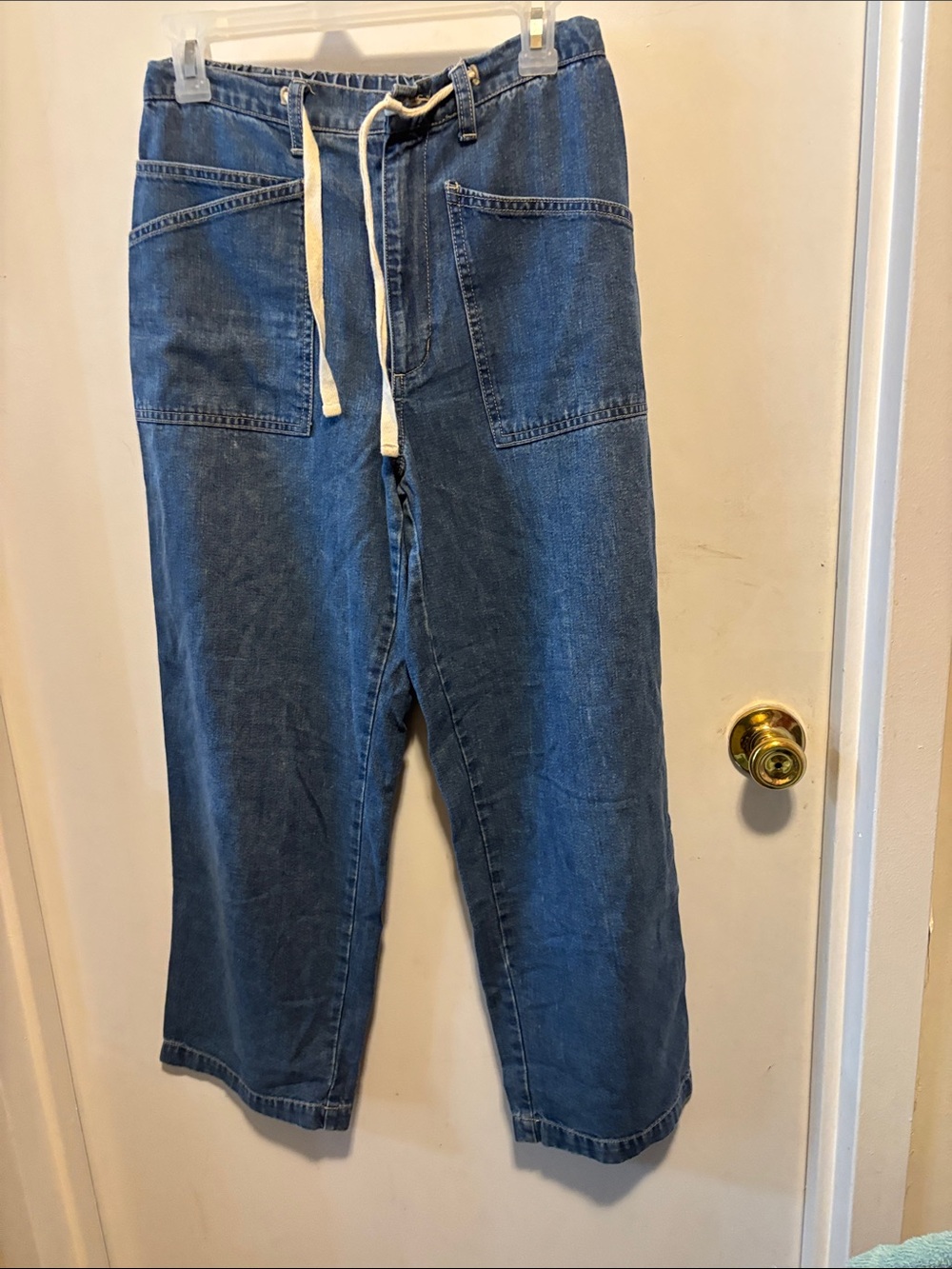 Men's Blue Drawstring Denim Jeans